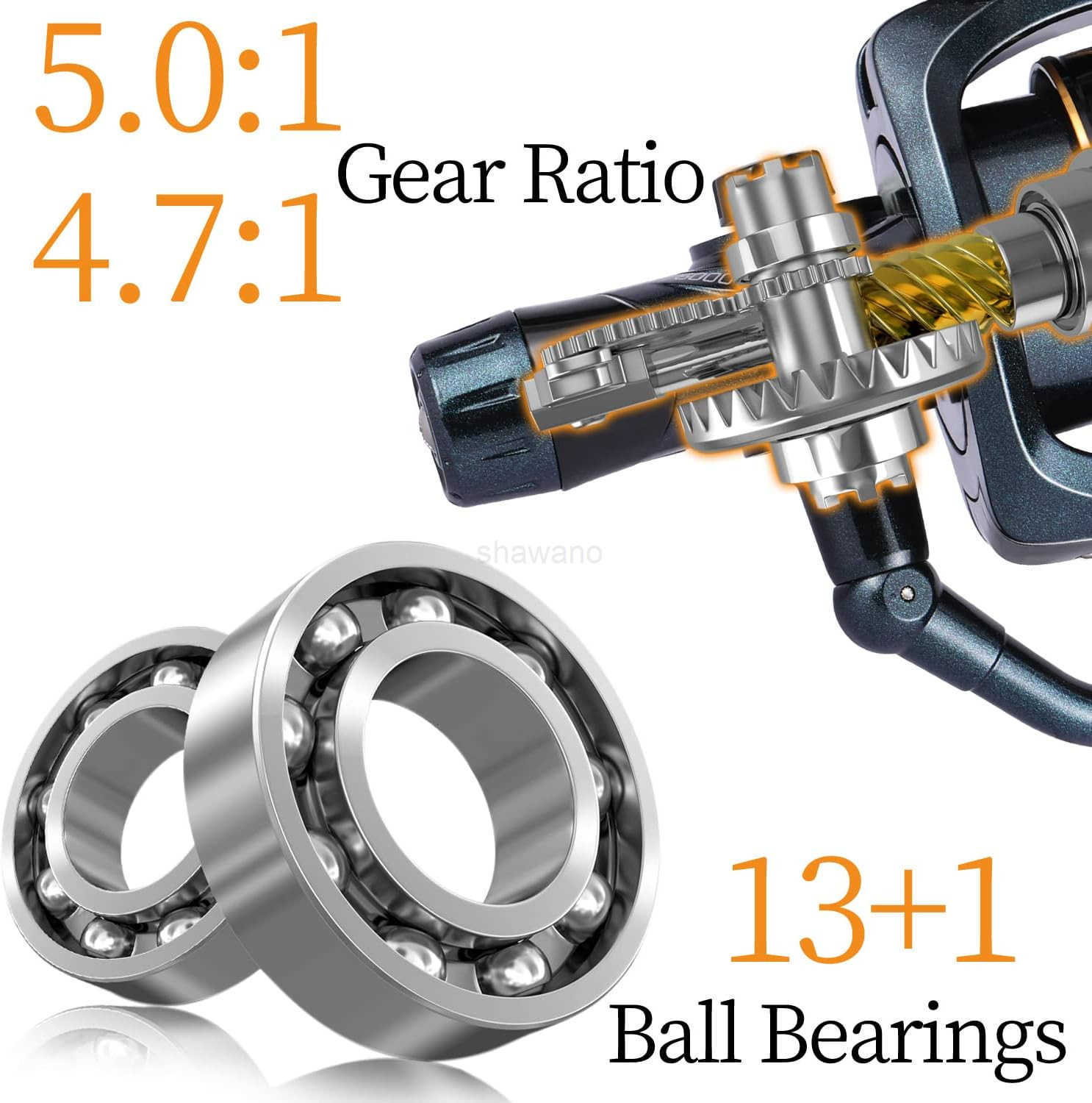 Carp Fishing Reel 131 Stainless Steel BB Bait Feeder Spinning Reel for Freshwater and Saltwater W250904
