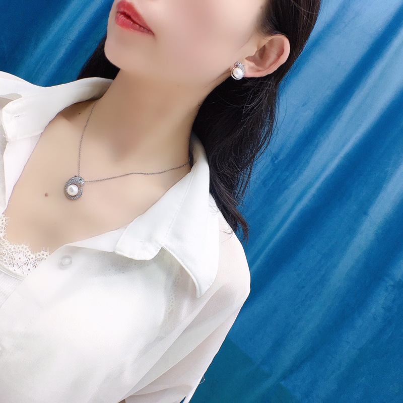 Genuine Freshwater Designer Luxury Free Shipping Pearl Necklace Earrings Ring Three-piece Set For Women Elegant Fashion Set Gift For Girlfriend Or Mom