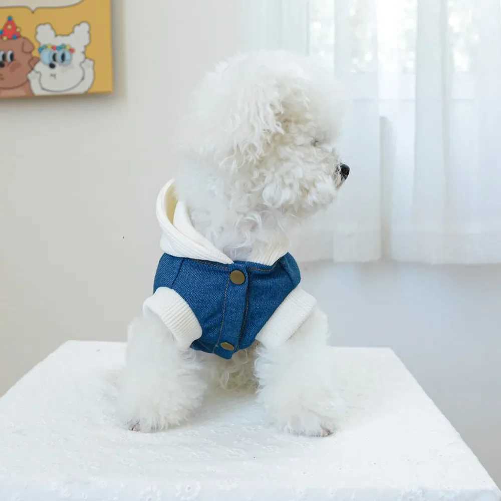 Pet Coat Clothing Dog Hooded Denim Clothes Embroidered Champion Handsome et Suitable for Small Medium Dogs Cats Boys Girls W250904