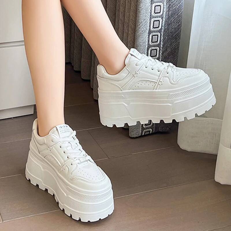 Women 8 CM Platform Casual Outdoor Simple Design Skateboard Comfortable Lace Up Sneakers Running Sports Shoes Female 39 ddmysaturn