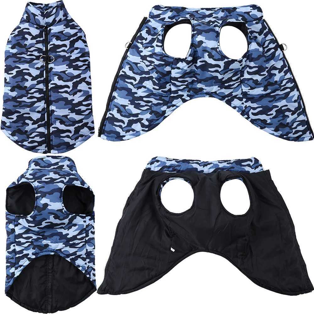 Winter Warm Big Dog Clothes Camouflage Sleeveless Pet Vest et Windproof Large Dog Coat Zipper Dring 4XL6XL Puppy Outfits W250904