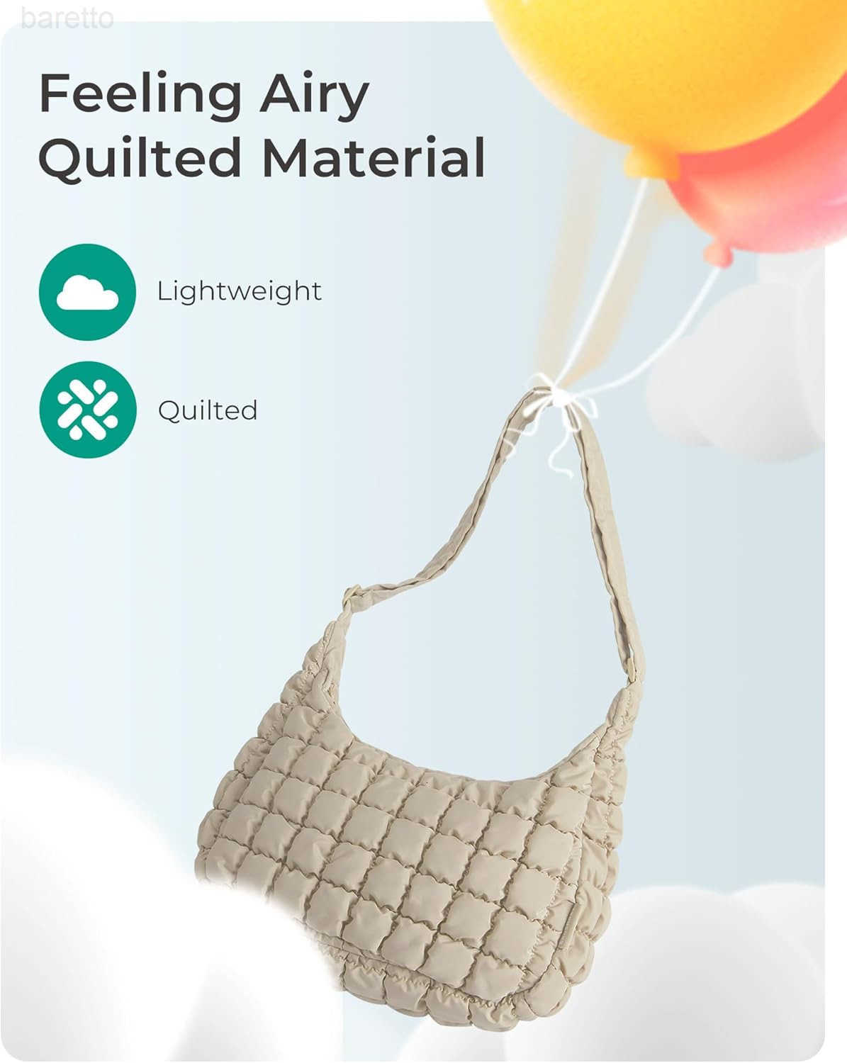 Quilted Puffy Crossbody Bag for Women Medium Cute Hobo Shoulder Purse Soft Fluffy Handbag for Daily Use M250903