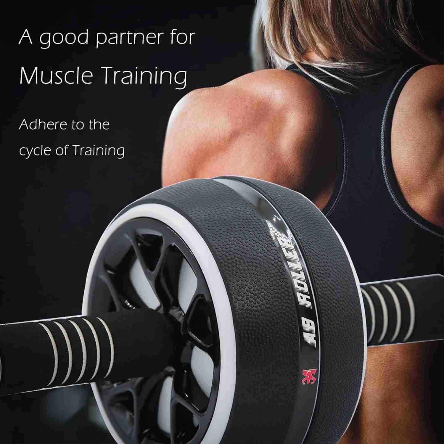 AB Wheel Roller Exercise Abdominal Wheel Fitness for Gym Home Workout StrengthTraining Equipment with Knee Pad W250904