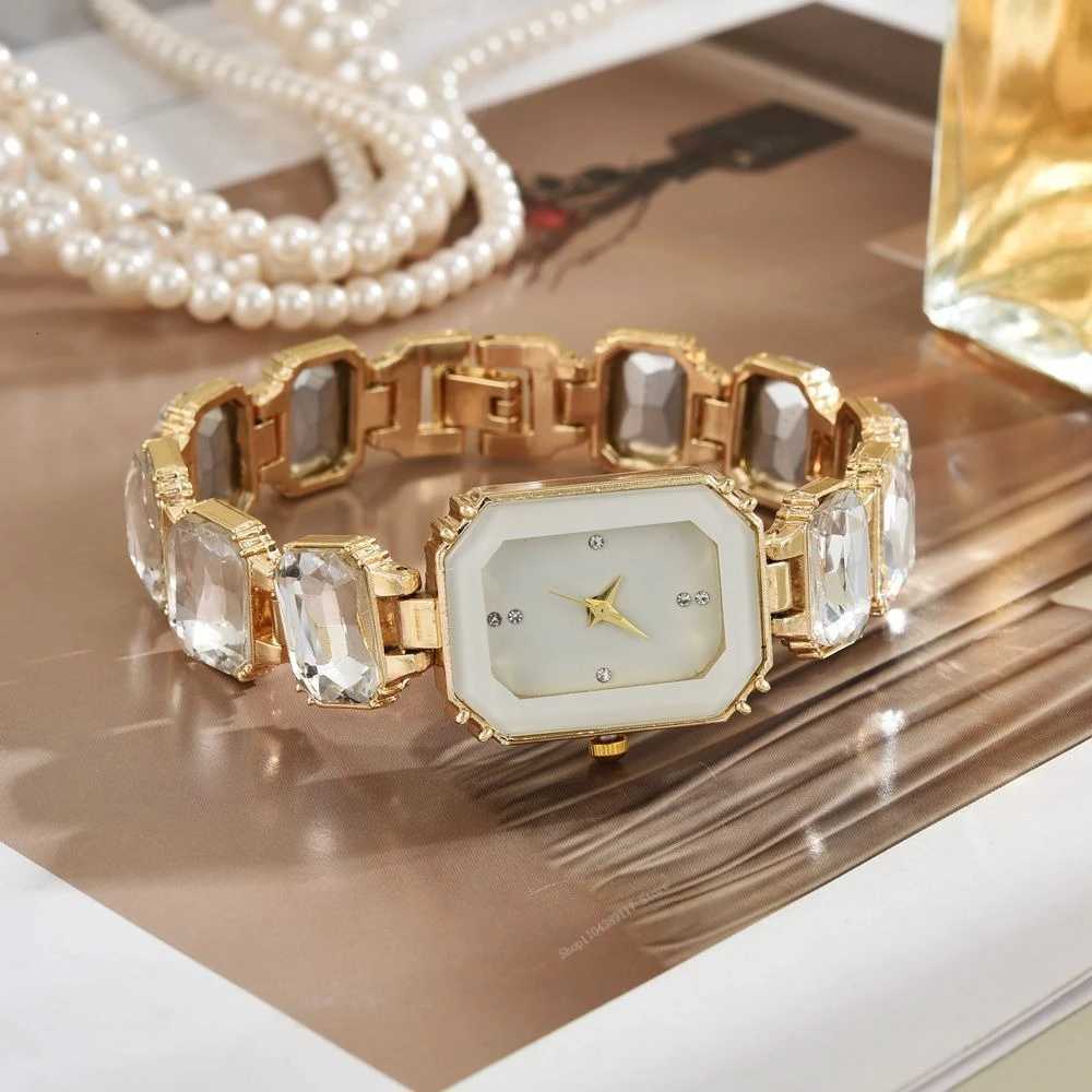 Wen Square Watch Luxury Stainless Steel Water Diamond Quartz Movement Fashion Bracelet Clock Rose Gold Ladies Watches X250904