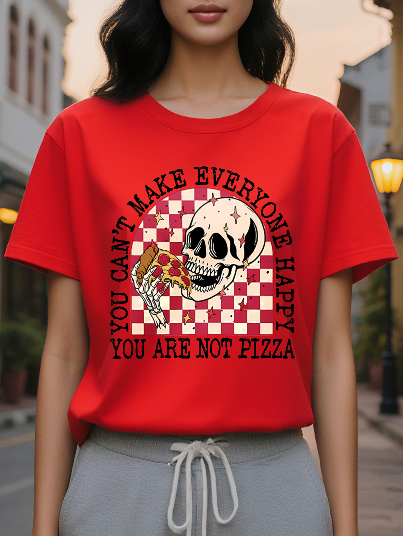 100% Slim Fit Slimming Women's Linen Cotton Printed Pattern Spring and Summer New Fashion Round Neck T-shirt