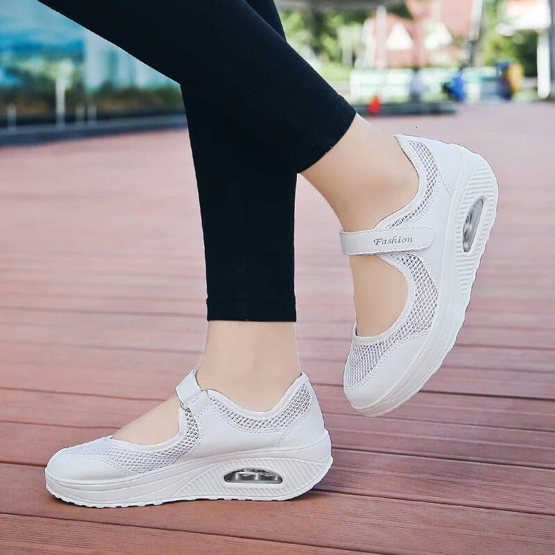 Women's Mesh Breathable Loafers Sneakers Solid Color Front Summer Walking Casual Shoes ddmysaturn