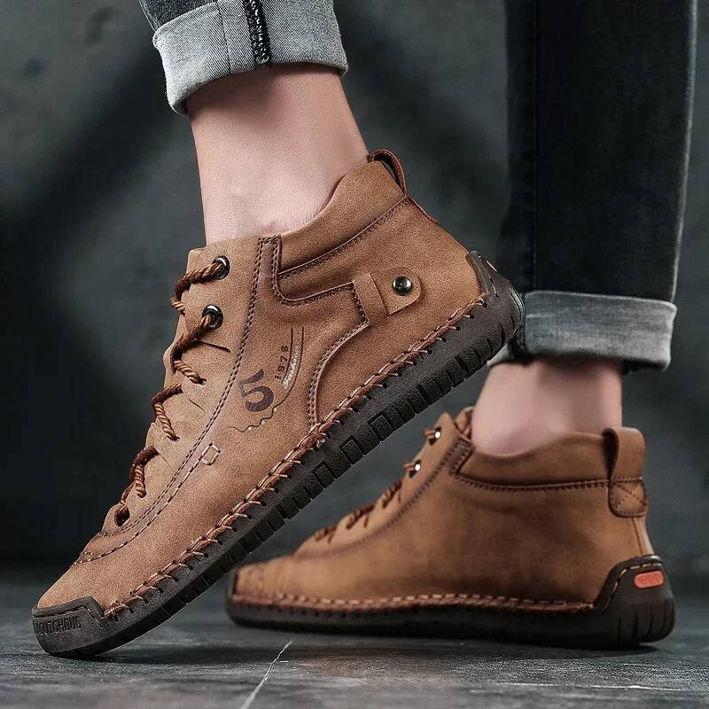 Men's Leather Walking Shoes Women Hand ing Outdoor ed Men Casual Shoe Unisex Boots ddmysaturn