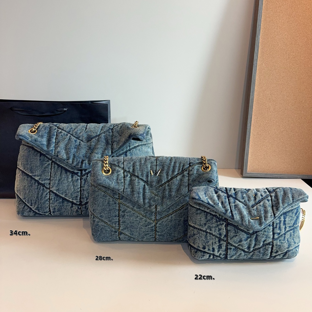 Crossbody designer bag 3 sizes LouLou shoulder bag black golden chain bags designer women bag luxury leather purses designer woman suede handbag large tote lou bag