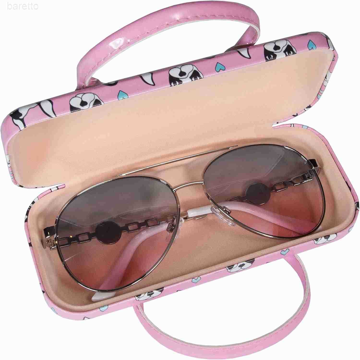 Pink Boston Terrier Dog Bag Case Deluxe Sunglasses Eyeglasses Hard Shell Case With Handle M250904