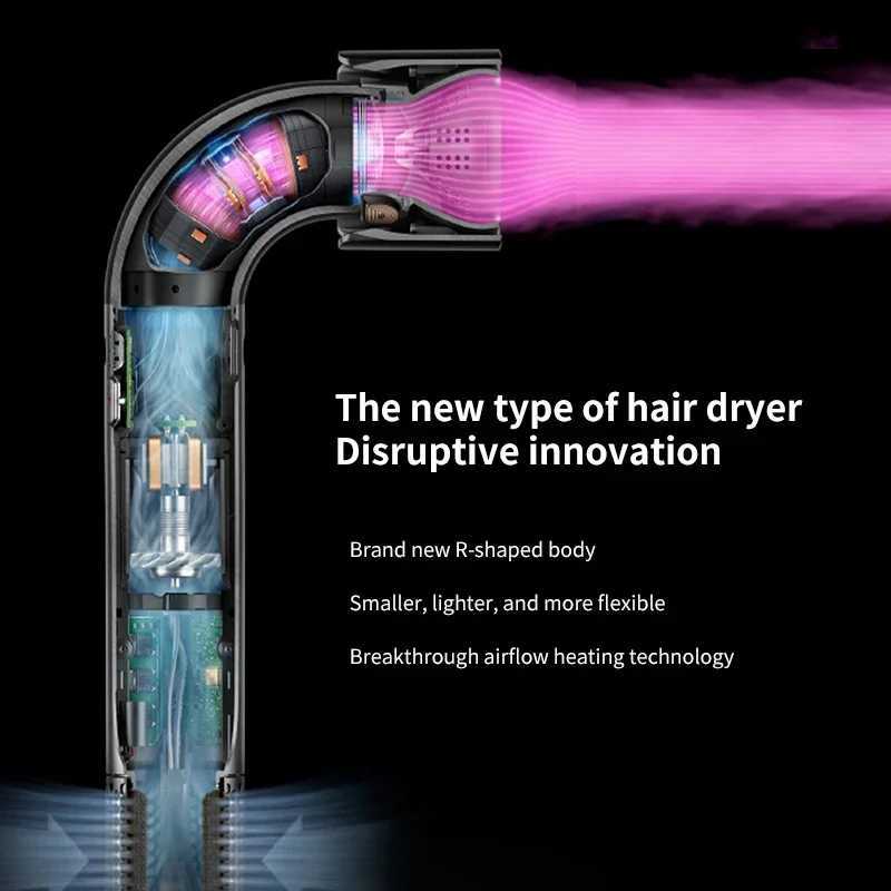 1400W pure original highpower hair dryer dries hair quickly lightweight body low noise comes with various types of nozzlesW250904