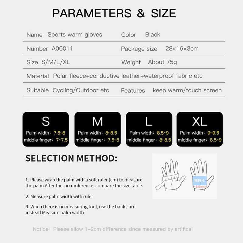 Waterproof Winter Warm Gloves Windproof Outdoor Gloves Thicken Warm Mittens Touch Screen Gloves Unisex Men Sports Cycling GloveXJ250904