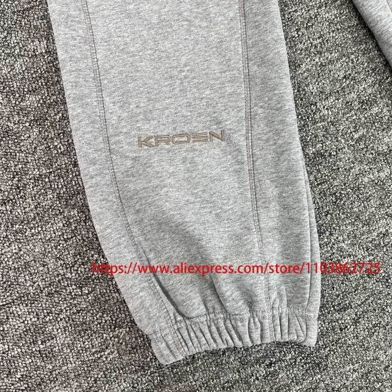 High Street Streetwear Brand New Kroen Sweatpants Elasticity Pull Rope 11 Cotton Embroidery Letter Print Y2K TrousersXJ250904