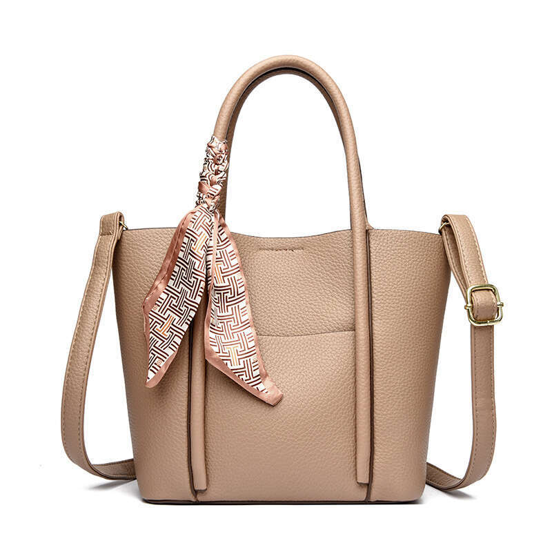 DHEssentials 2025 Summer New Women's Tote Bag Large Capacity Crossbody Commuter Handheld Single Shoulder Bag Urban Minimalist Black Khaki