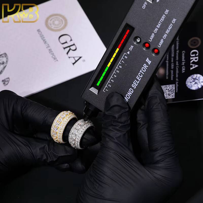 925 Sterling Silver VVS Moissanite Hip Hop Ring Iced Out Jewelry Luxury Bling Moissanite Ring for Men and Women