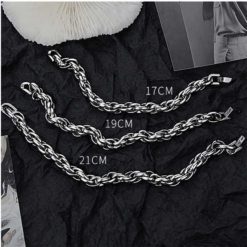 Classic Stainless Steel Cuban Chain Bracelet Fashion Mens Street Hip Hop Punk Titanium Steel Bracelet Fashion Mens Jewelry Gift Y250904