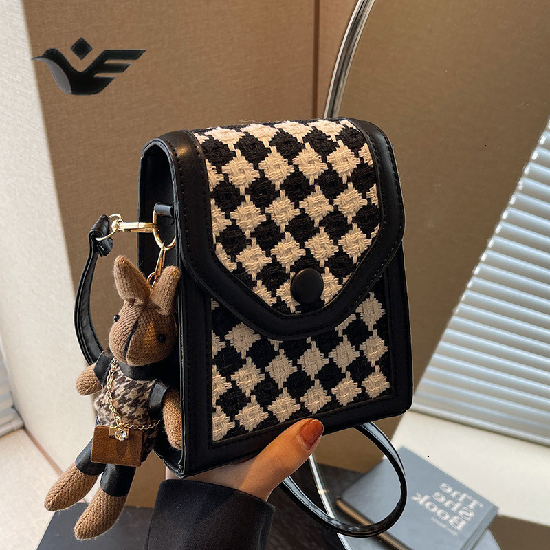 Feiyan Free Shipping New Designer Bag Luxury Shopping Bag Trend Plaid Phone Bag For Women Stylish Crossbody Small Bag Female Ins French Niche Fashion