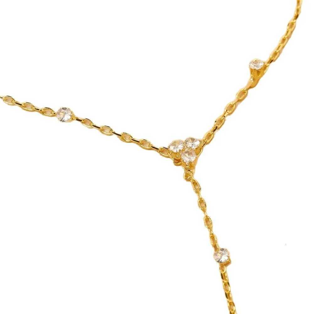 Simple Personality Gold Color Stainless Steel Y Chain Zircon Inlay Adjustable Bracelets for Women Ring Connect Bracelets Jewelry W250904