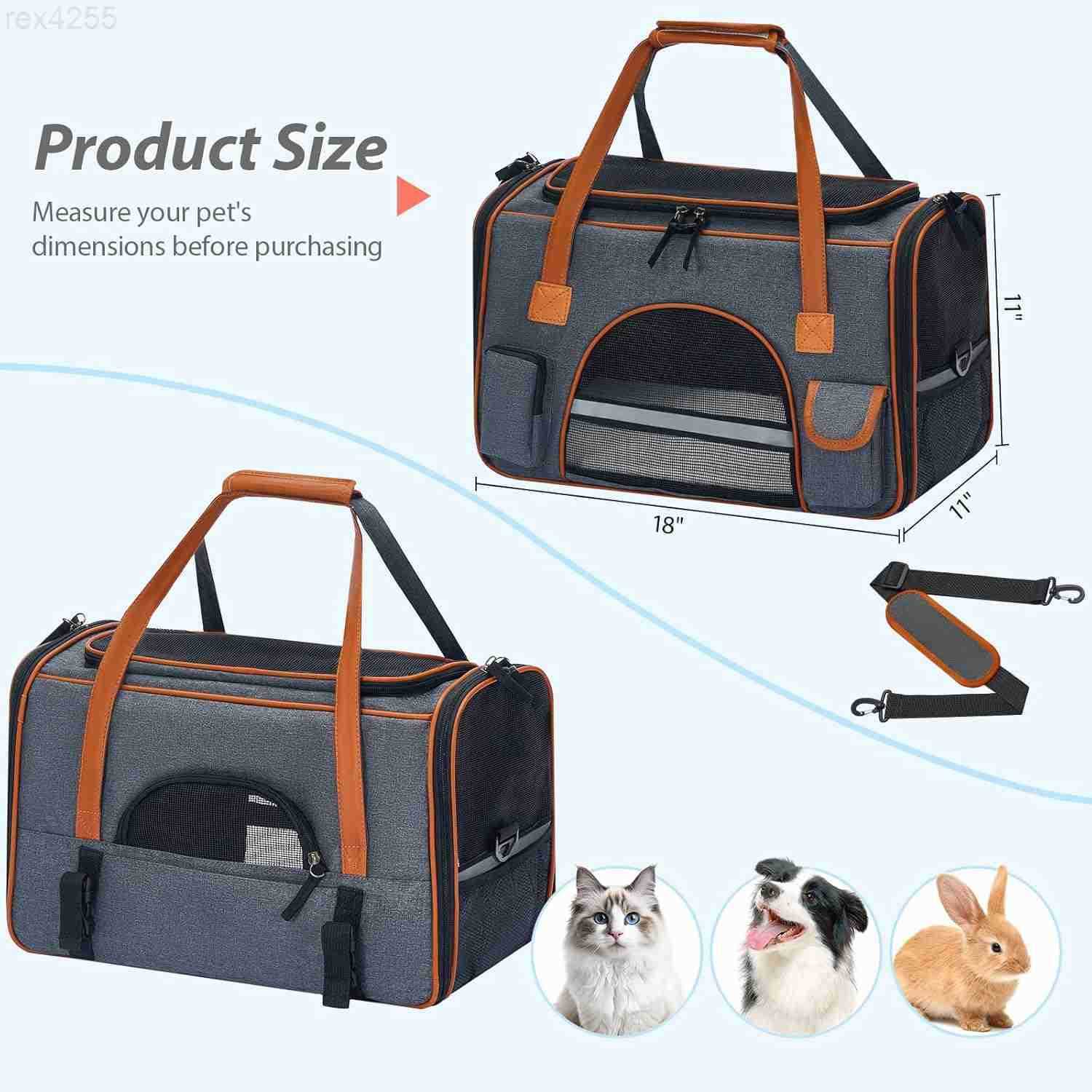 18x11x11 Inches Cat Carrier Fits Pets Up to 17 lbs AntiCollapse Design Multiple Storage Pockets Cat Carrier Soft Ideal for Medium Cats Puppy Rabbits a