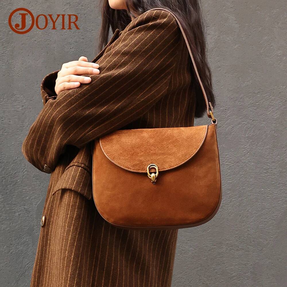 JOYIR Women's Leather Shoulder Messenger Sling Bags for Ladies Retro Crossbody Bag Fashion Designer Tote Handbag