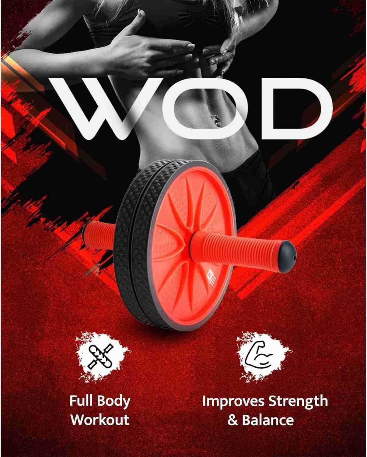 Ab Roller Black Red Modern Core Fitness Equipment for Home Gym Travel Ab Wheel for Workout Core Stability W250903