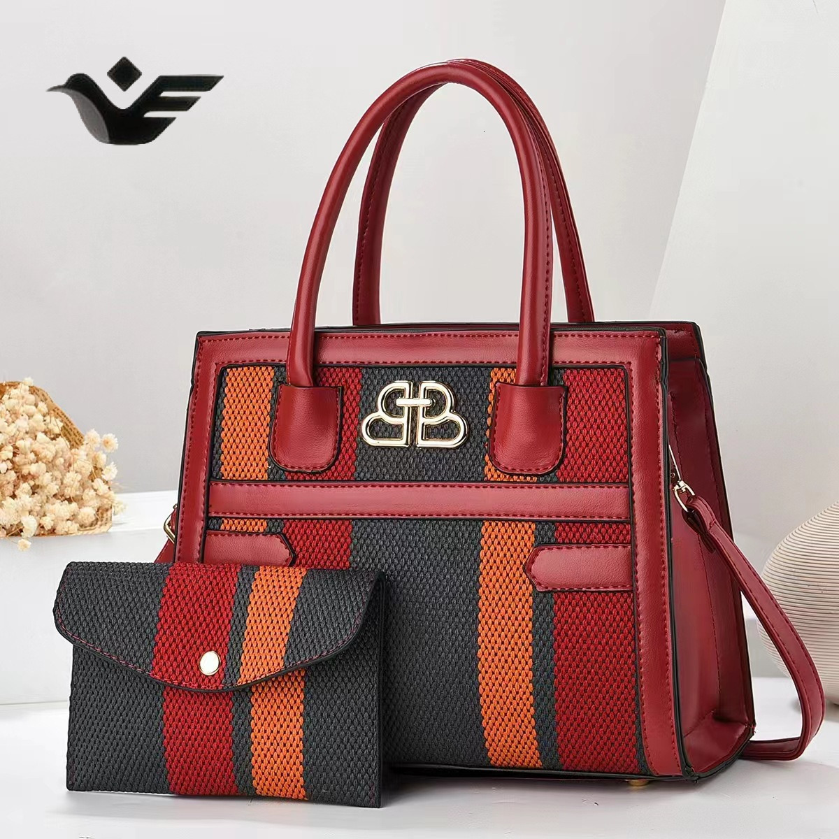 Feiyan Free Shipping New Designer Bag Luxury Shopping Bag Color-block Canvas Fashion Single Shoulder Crossbody Bag Handbag Elegant Women's Versat