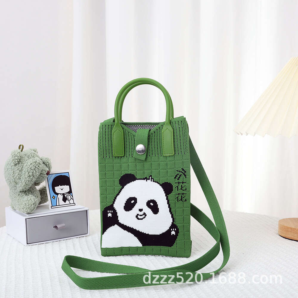 Unisex Crossbody/Shoulder Bag - Panda Grandpa Style, Small Cylinder Bag with Chain, Multiple Prints, Magnetic Closure, Ready to Ship