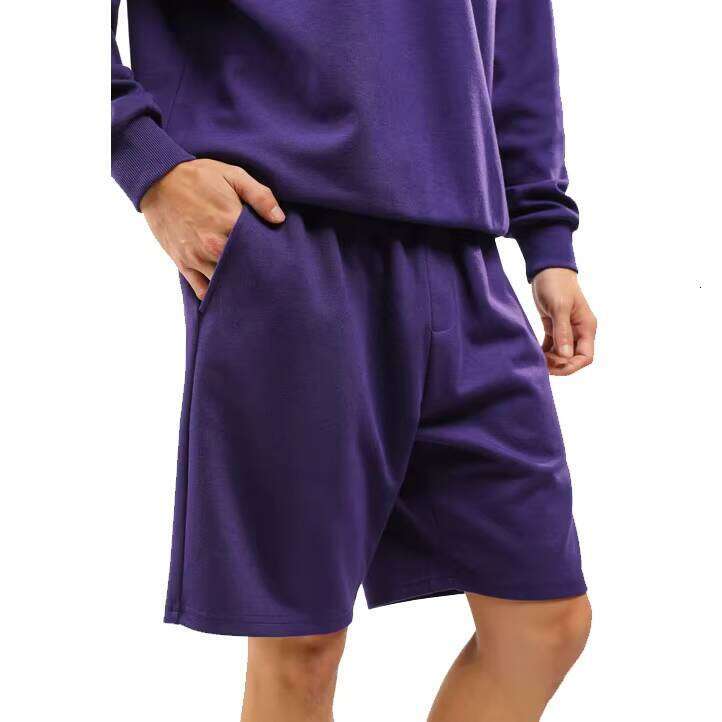 Men's High-Quality Cotton Blend Sweatshirt Shorts Regular Lightweight Breathable Casual with Pockets Drawstring Knitted Loose Fit