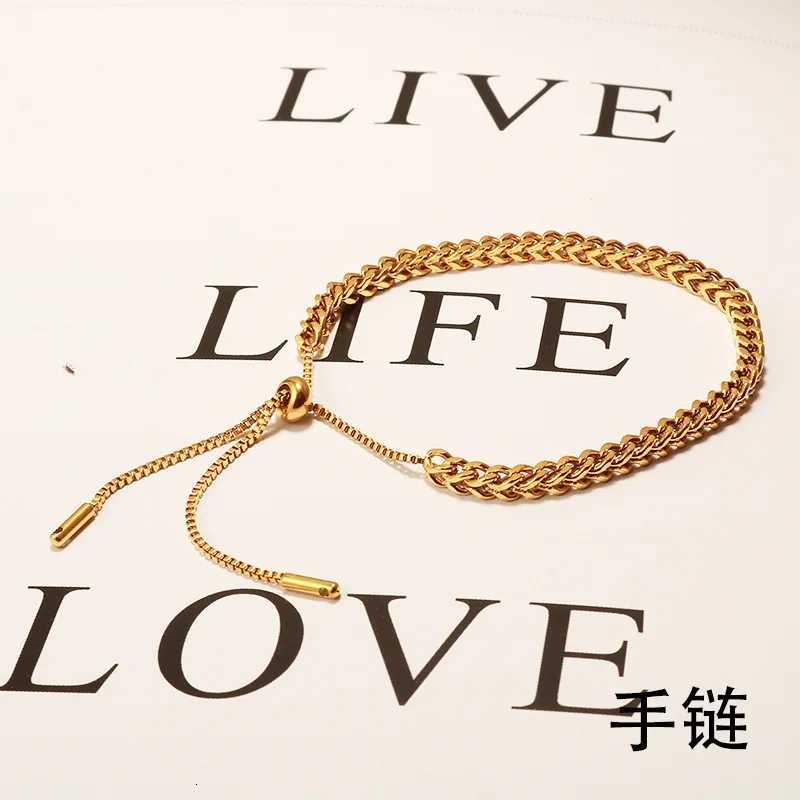 Exquisite Gold Color Stainl Steel Weaving Wheat Ears Pull Adjustable Bracelet for Women Classic Tren Bangle Jewelry GiftXJ250904