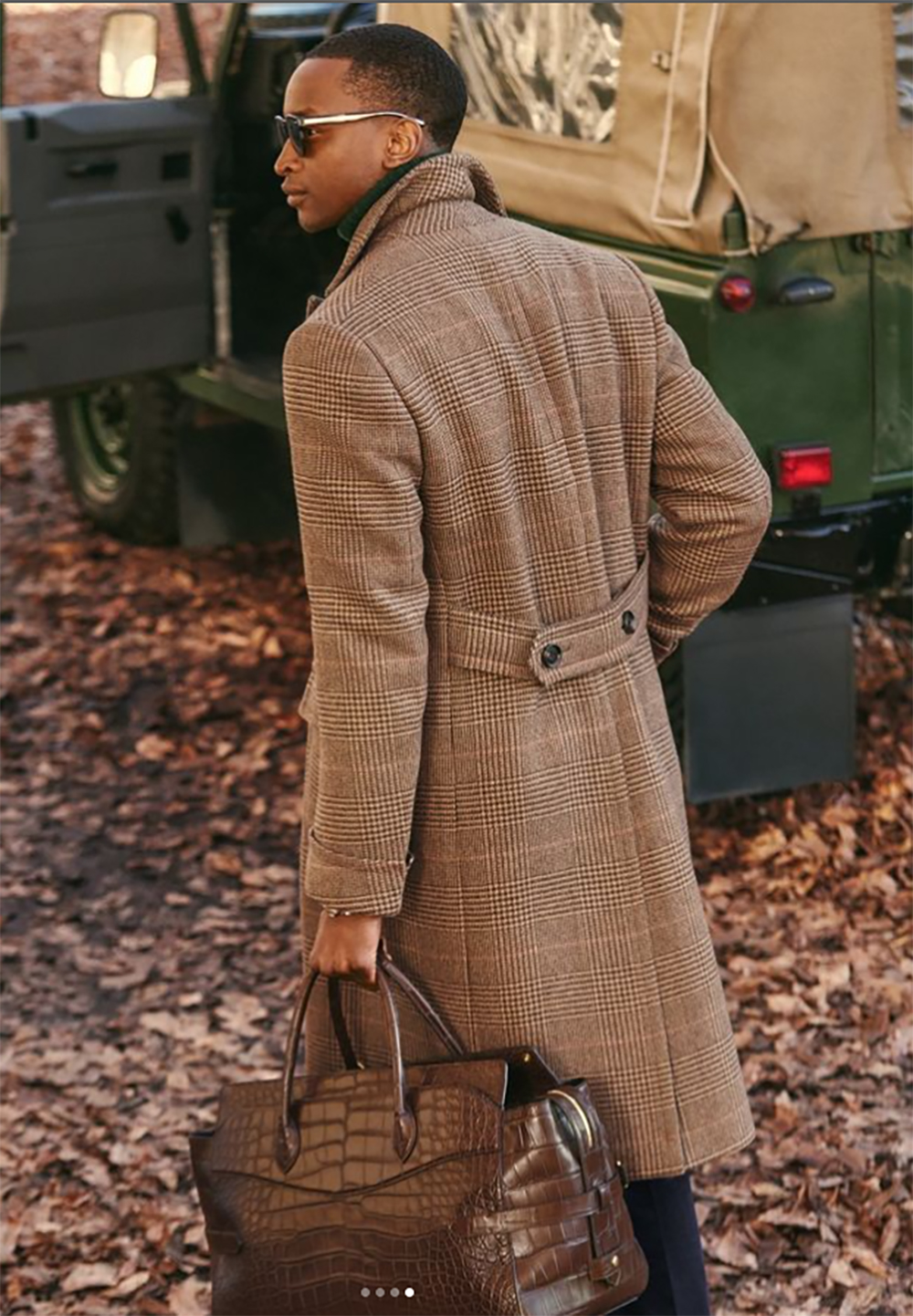 Vintage Men's Overcoat Houndstooth Peaked Lapel One Pieces Set Tailor-Made Windbreaker Double Breasted Warm Blazer Customized Overgarment Plus Si