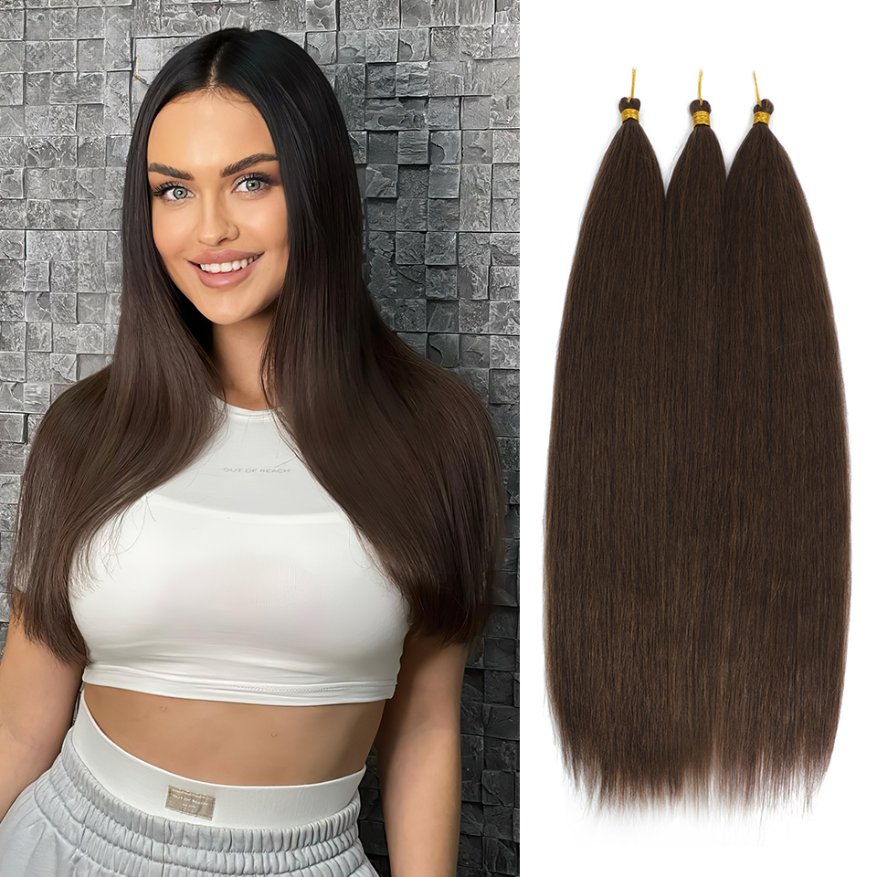 Straight Synthetic Braids Hair Bulk Crochet Hair Extension For Women Wholsale 30" Bone Straight Hair Bundles