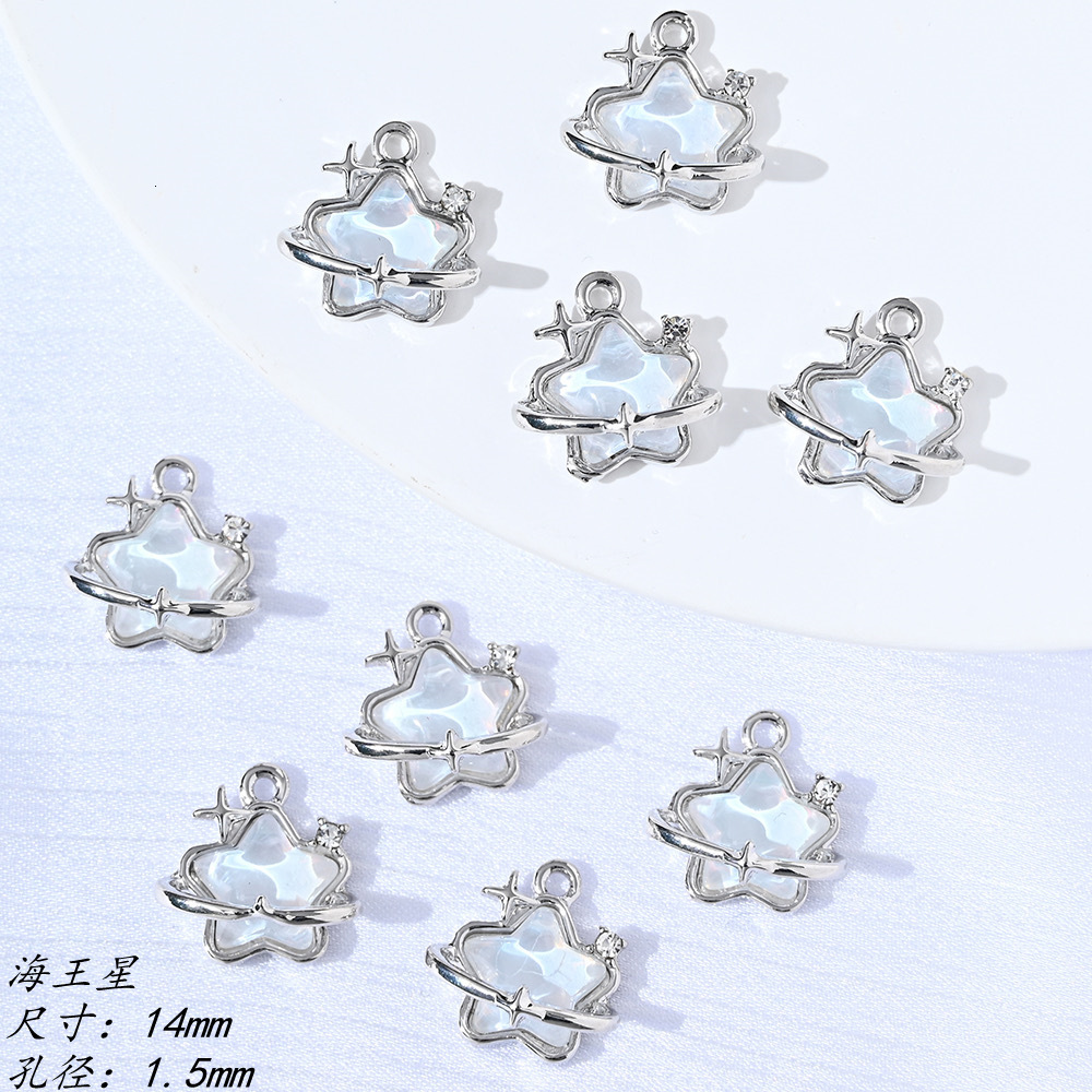 Alloy Pendant Inlaid With Diamonds Silver Jewelry Heart Wreath Moon Metal DIY Accessories Bracelet Necklace Designer Luxury Free Shipping Handmade Mat