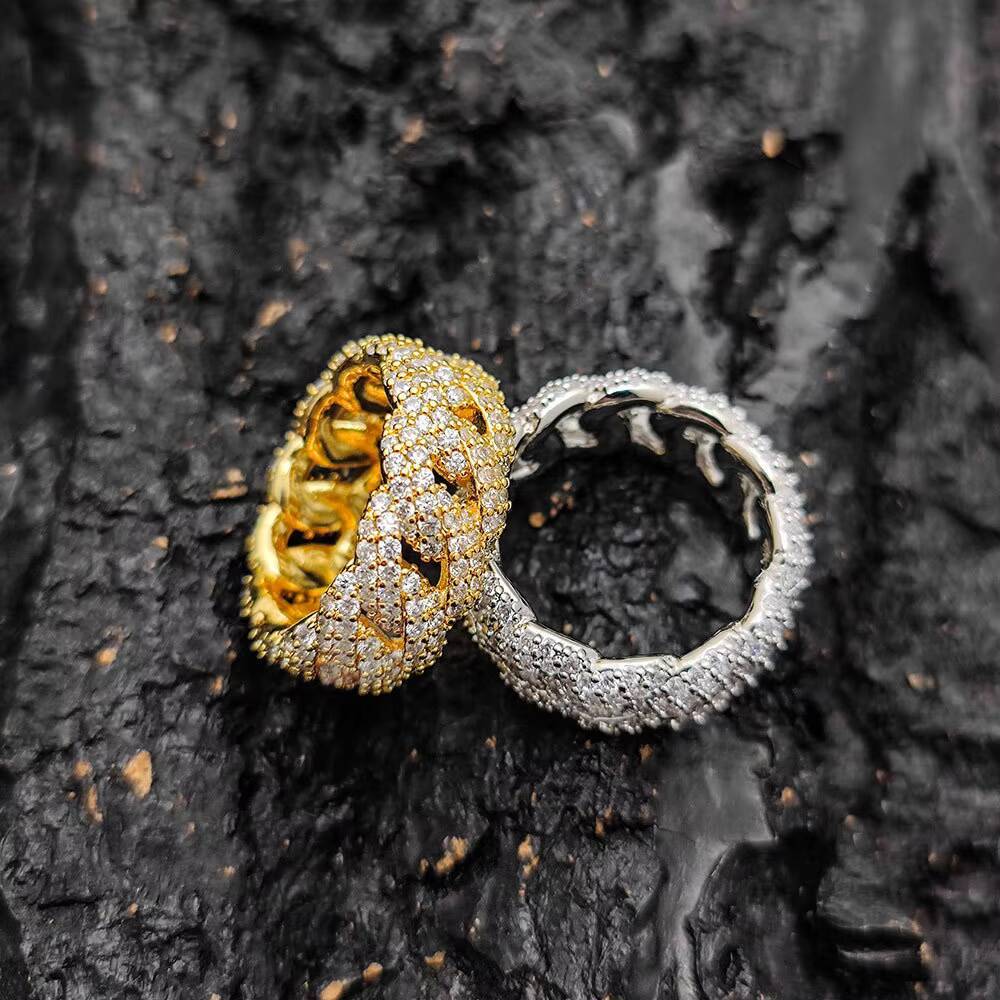 Luxury Custom Wedding Ring Gemstone Couple Engagement Cuban Ring