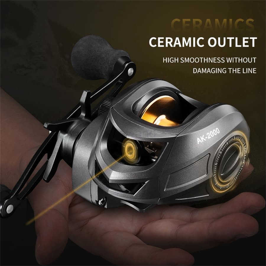 Baitcasting Fishing Reel Lightweight Aluminum Spool Fishing Reel 176Lbs Max Drag Magnetic Braking System 721 HighSpeed Gear Ratio High Speed Saltwate 