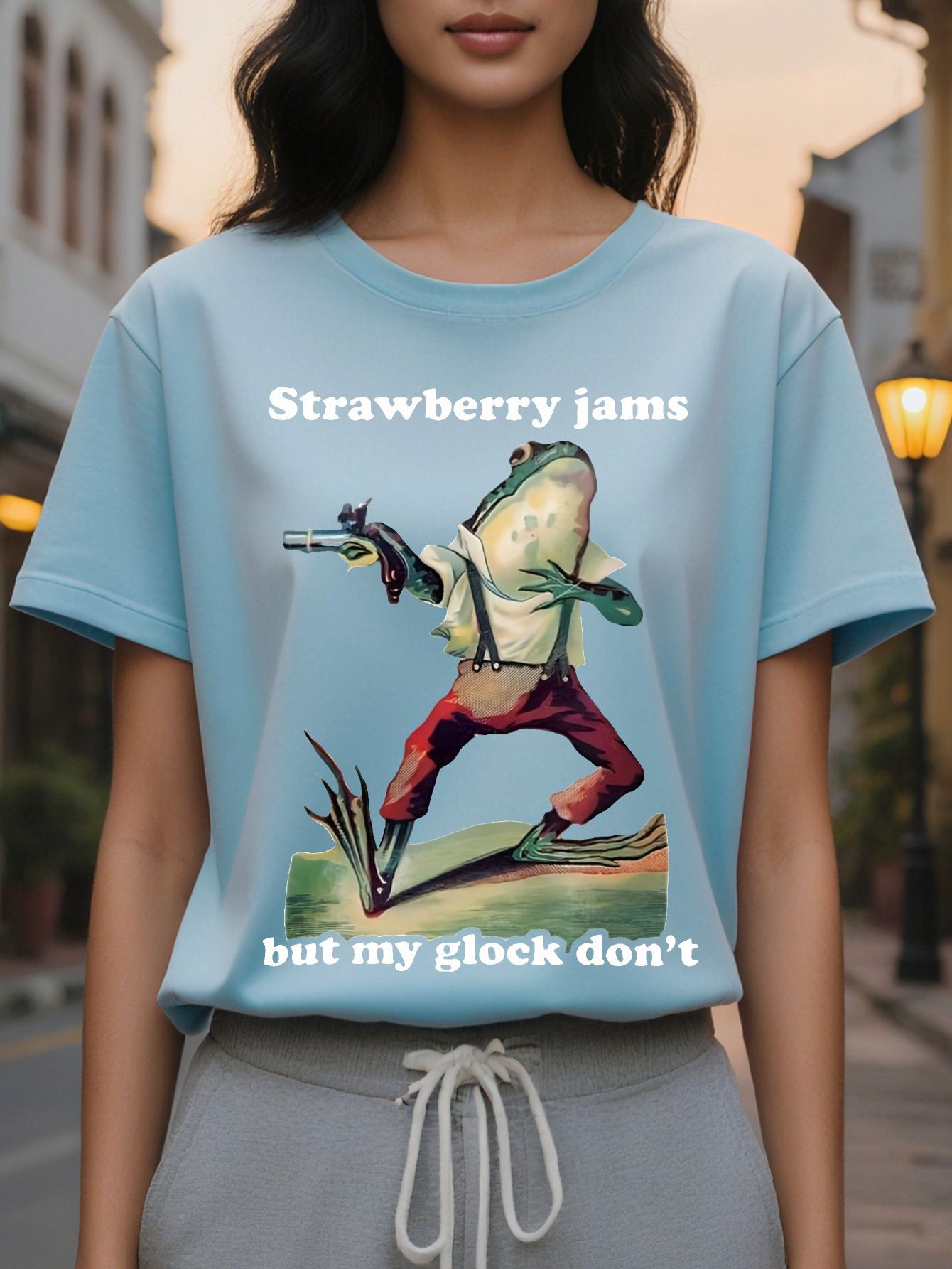 Large XL Casual Sleeveless Spring Summer Frog Print Crew Neck Tank Top Women's Clothing Plus Size