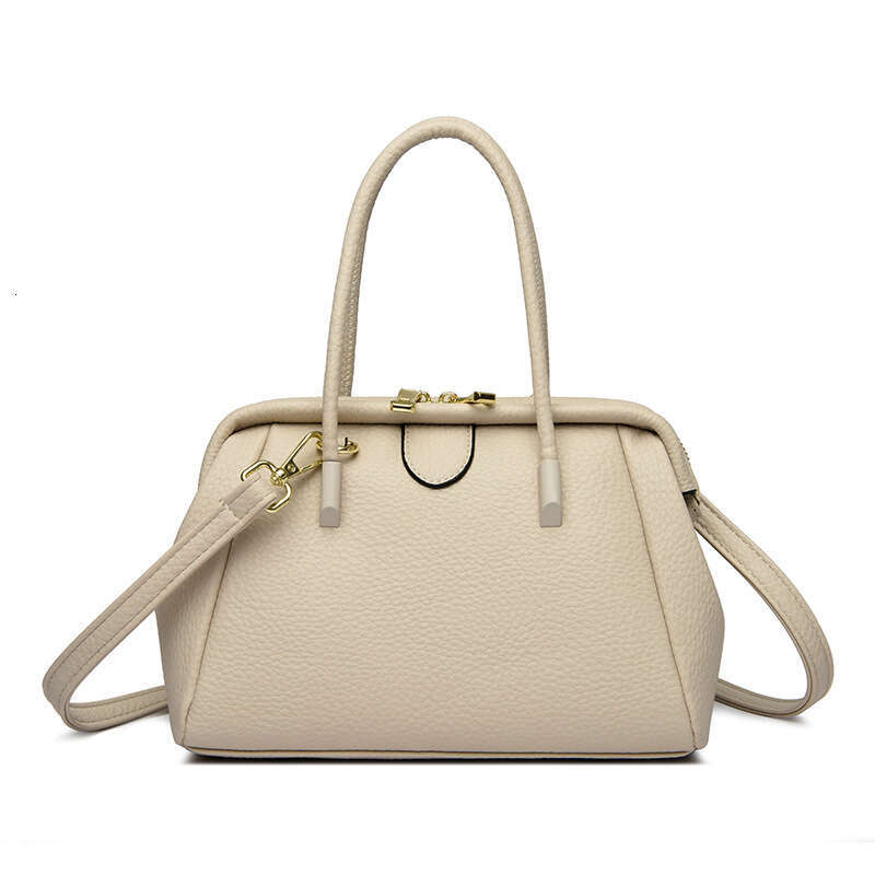 DHEssentials 2025 Shell Bag, Genuine Leather Tote, Folded Stitched Shoulder Purse