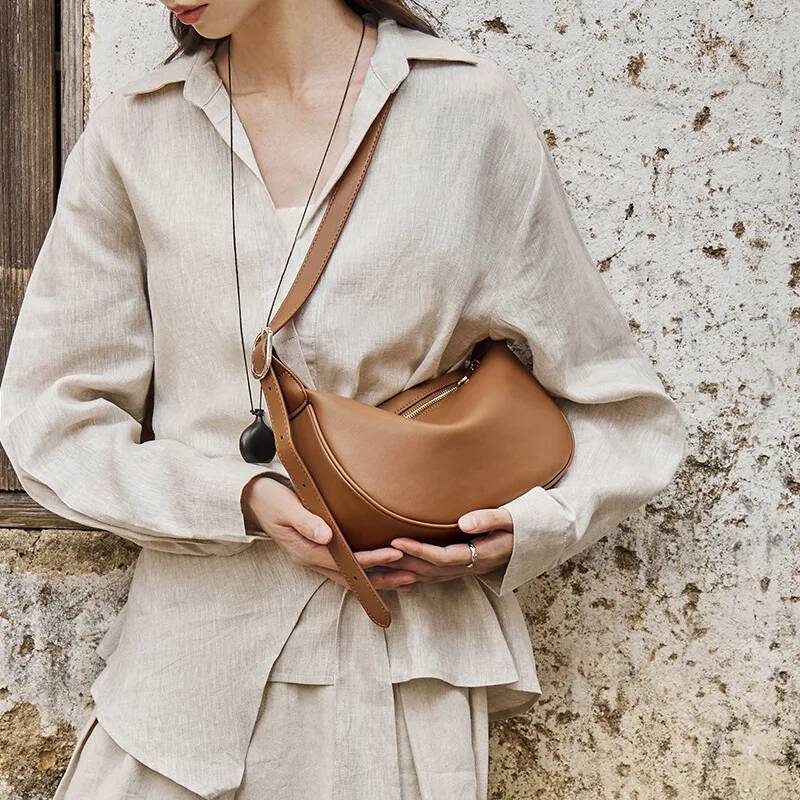 2025 New Crossbody Summer High-end Dumpling Leather Women's Armpit Shoulder Bag