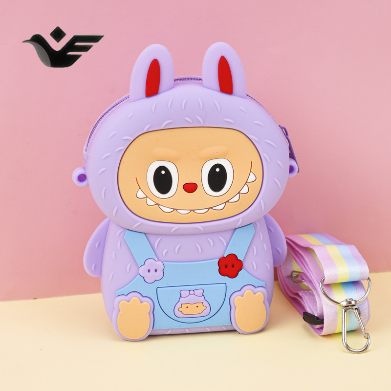 Feiyan Free Shipping New Designer Bag Luxury Shopping Bag New Labubu Silicone Coin Purse In Stock Children's Cartoon Fashion Coin Purse Student C