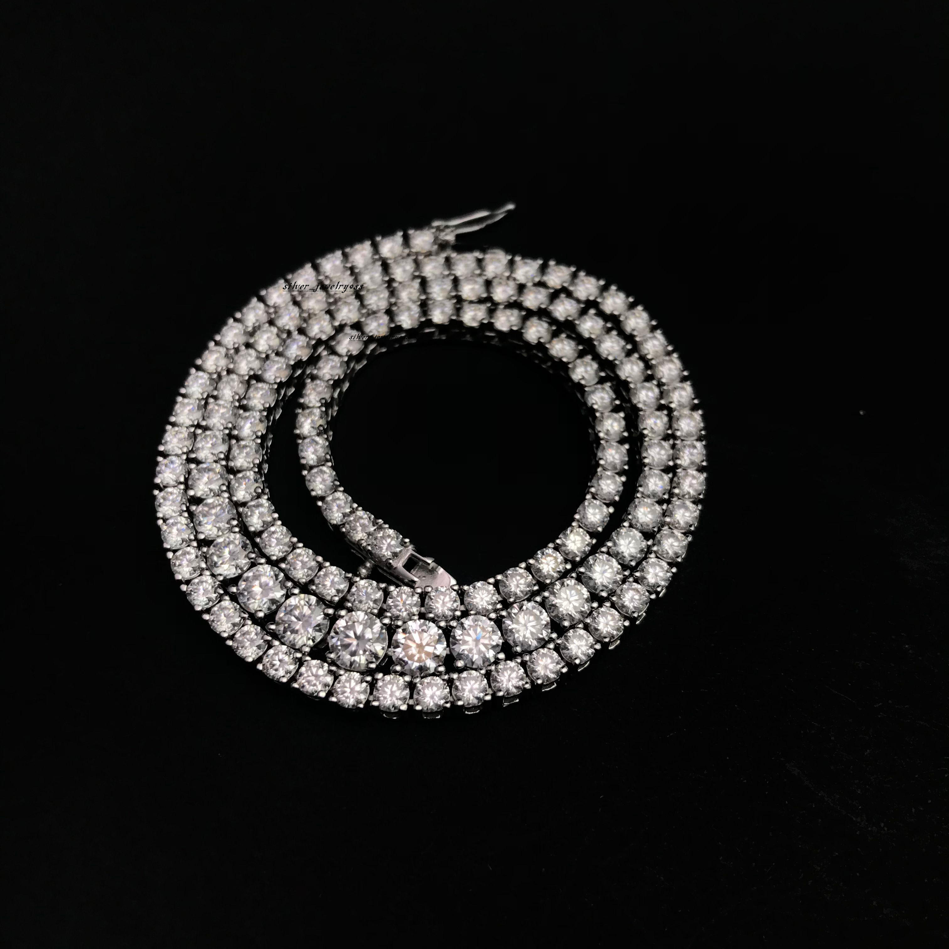 Custom 925 Silver Moissanite Jewelry 6mm20mm Hip Hop Pendant Cuban Link Bracelet Tennis Bracelet Necklace Chain Various Sizes