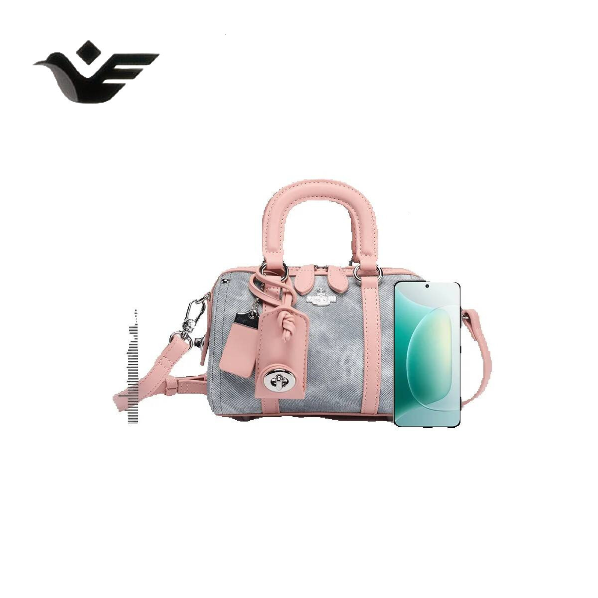 Feiyan Free Shipping New Designer Bag Luxury Shopping Bag High-value Gradient Sweet Handheld Boston Small Bag For Women Denim Fabric Single Shoulder