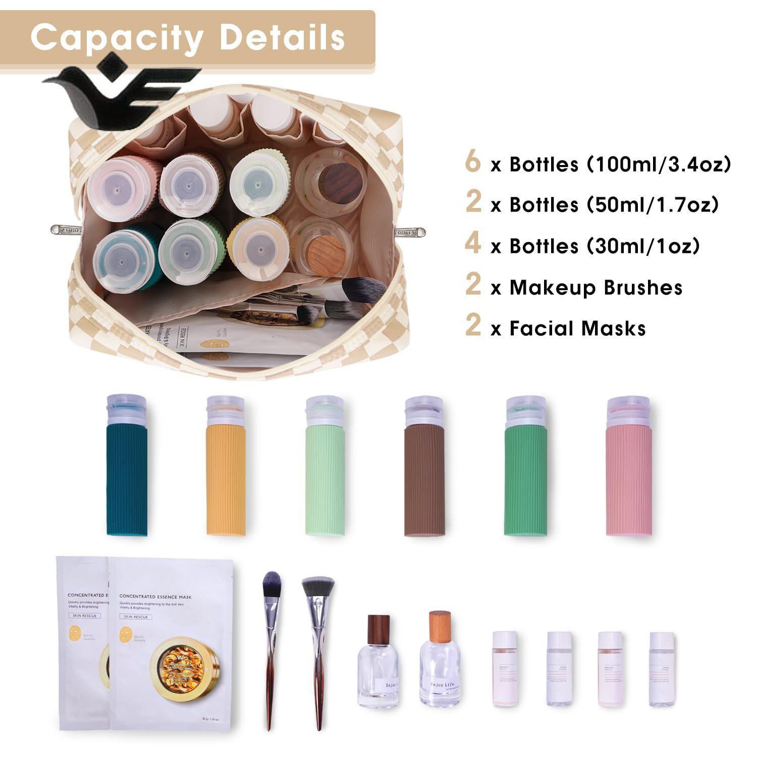 Feiyan Free Shipping New Designer Bag Luxury Shopping Bag In Stock Custom Checkerboard Makeup Bag Waterproof Large Capacity Portable Cosmetic Storage 