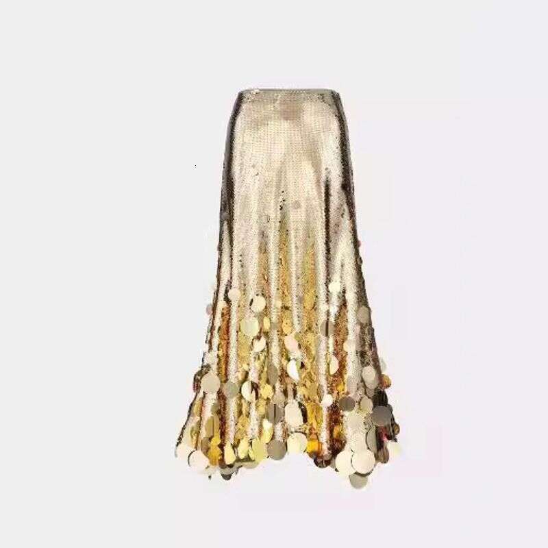 Women's Clothing Spring New Party Fashion Size Heavy Industry Large Sequins Beads Skirt C289