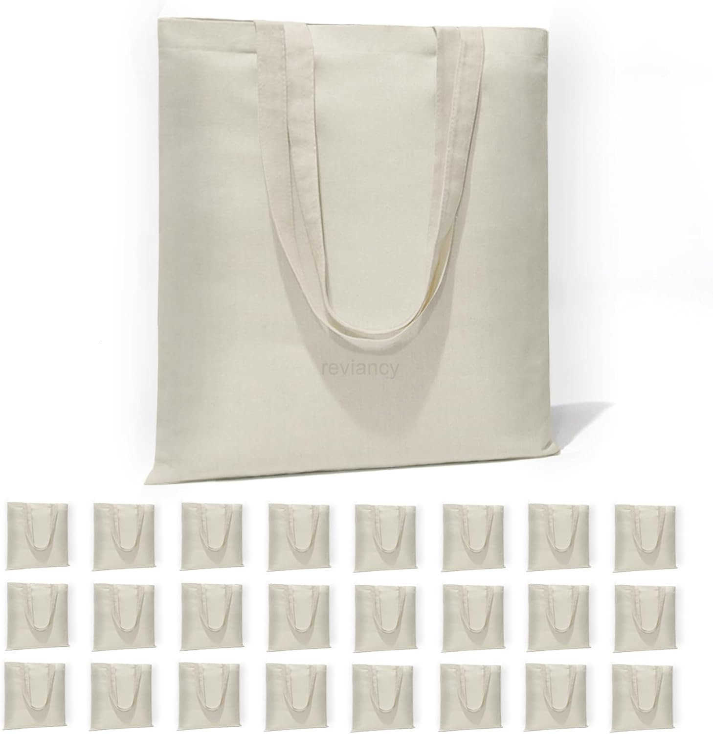 6 I 12 I 24 Pack Canvas Tote BagsReusable Blank Canvas for Shopping BagsGrocery BagsDIY Gift BagsW250904