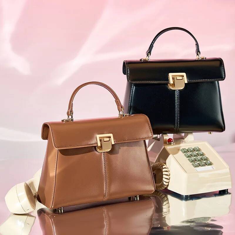 Genuine Leather Handbag for Women Designer Branded Crossbody Office Lady Bag Fashionable Versatile Square shoulder bag