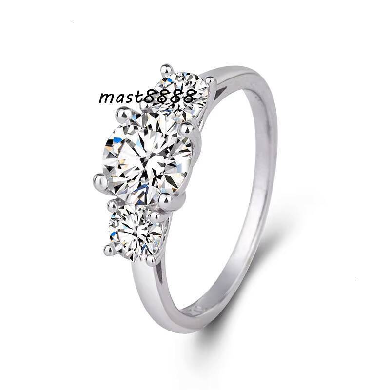 Hot Pretty Jewelry 925 Sterling Silver Moissanite Round Wedding Diamond Womans Eternity Ring