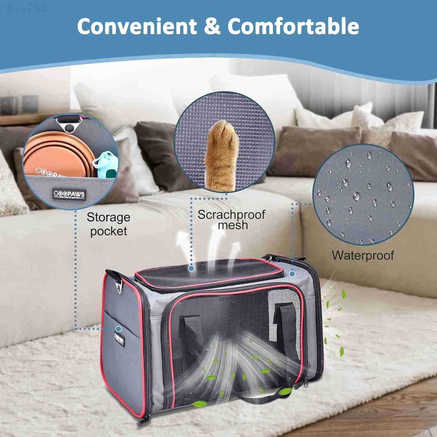 Pet Carrier for Small Dogs Cats Puppy Airline Approved Cat Carriers Dog Carrier Collapsible Travel Handbag Car Seat Large 19 x 11 x 11 Floral Print Bl