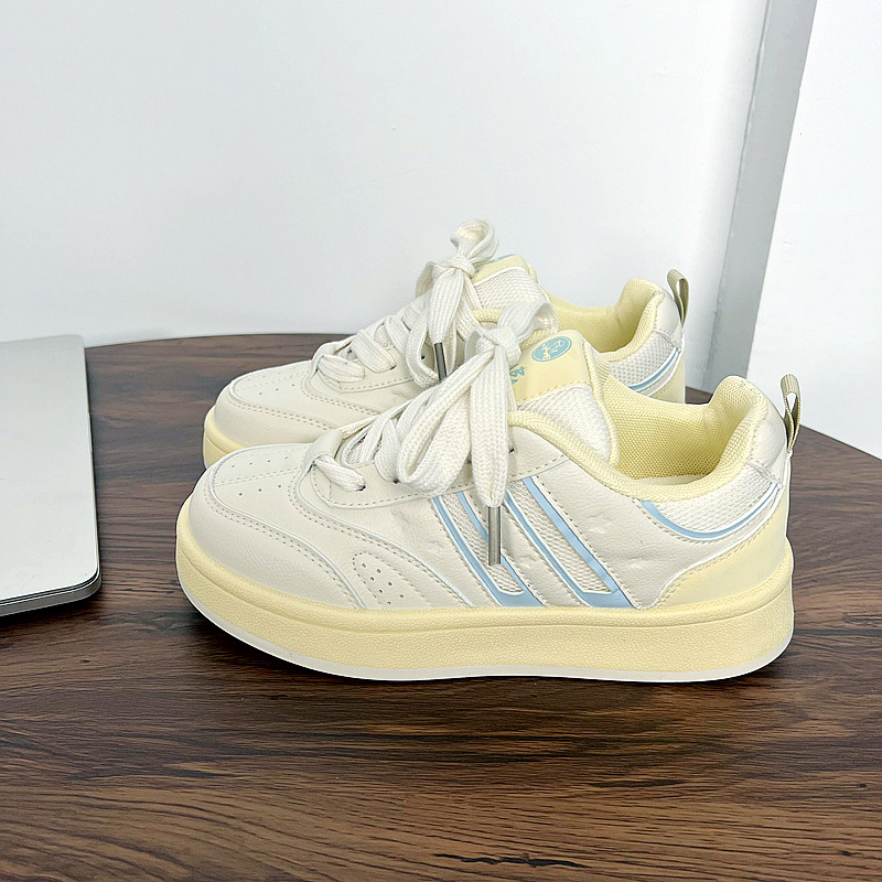 Women's platform shoes fashionable style low-top round-toe women's shoes versatile niche white shoes canvas shoes