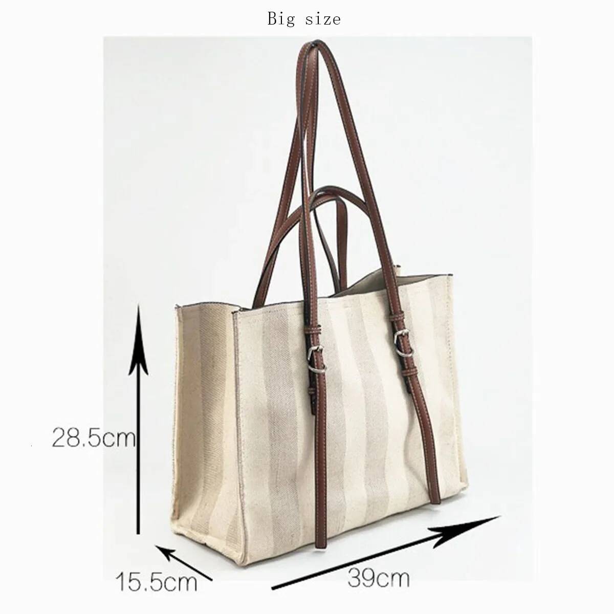 Fashion Vintage Canvas Women Shoulder Bags Crossbody Casual Strips Tote Versatile Hand Bag