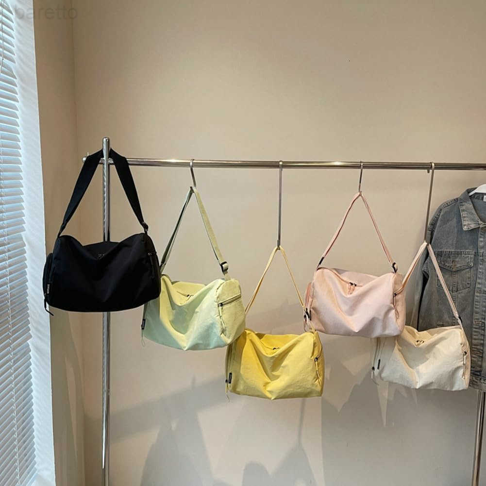 Nylon Hobo Bag Women Commute MultiPocket Crossbody Shoulder Purse Casual Boston Bag College Travel Tote Handbag M250904