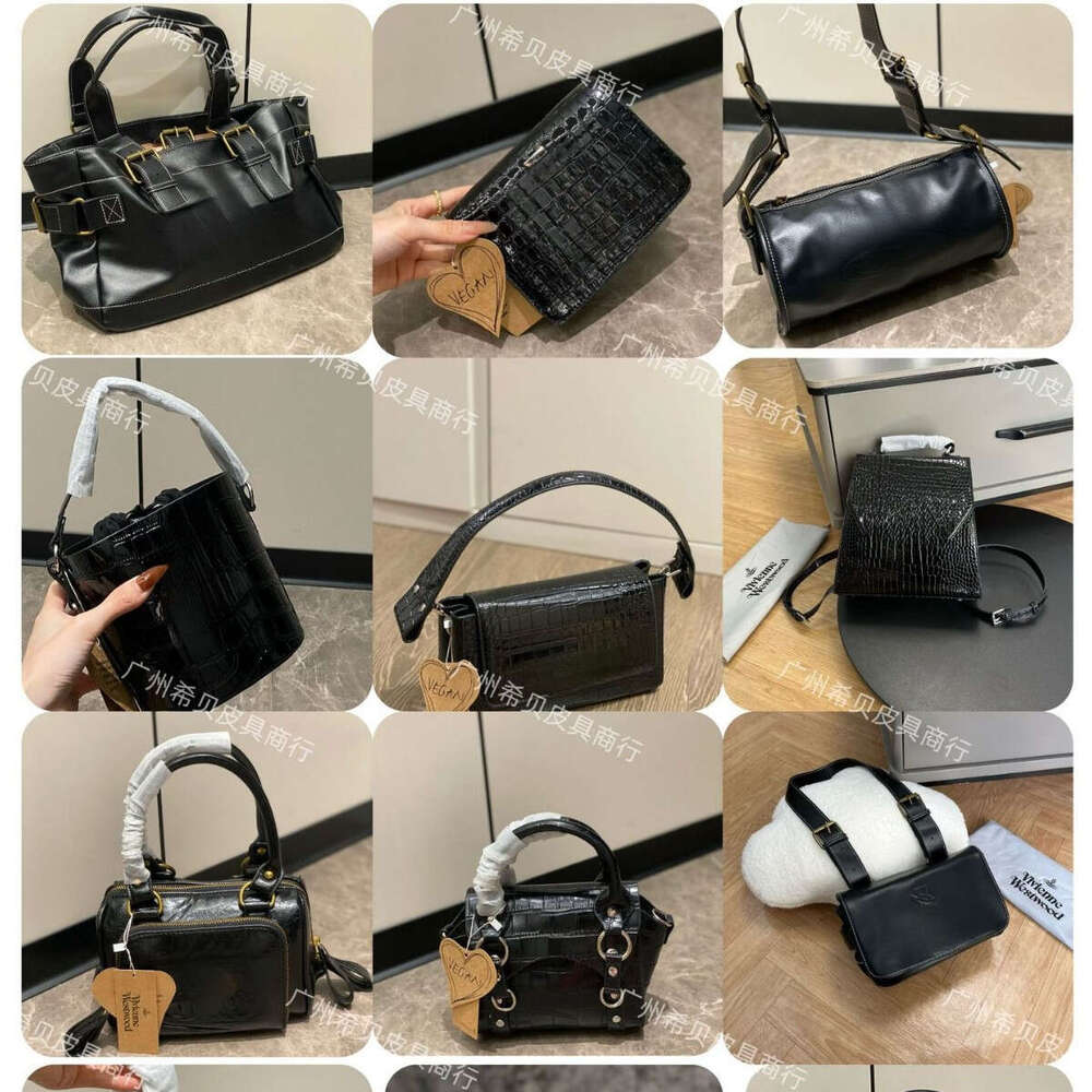 Saturn bag viviannen bag West wood bag designer bag Niche Empress Saturn Vintage Motorcycle Tote Wandering Bowling Crocodile Pattern Underarm Chain Crossbody Bag