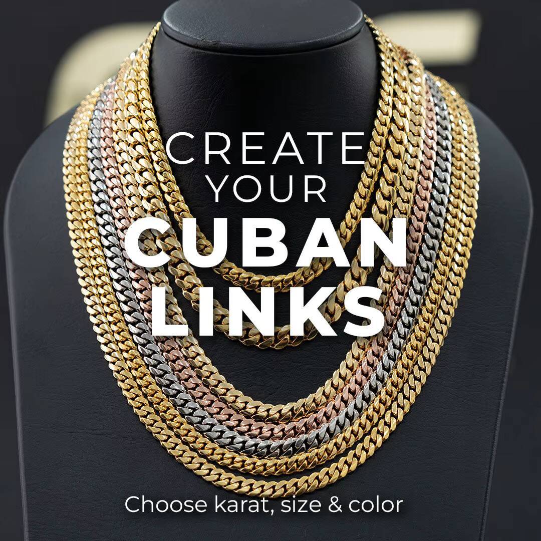 High Quality 14K Monaco Chain 925 Silver Cuban Link Necklace Iced Out VVS Moissanite Clasp Smooth Cuban Chain Jewelry